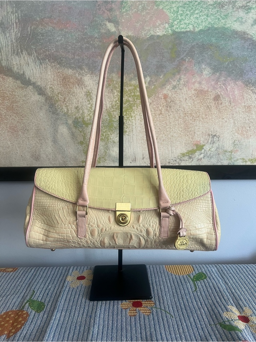 Beautiful VINTAGE Brahmin Yellow Cream and Pink Colors